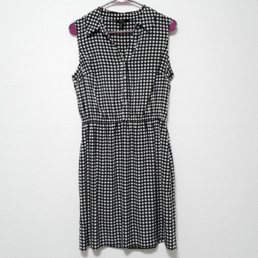 Alfani sleeveless black white gingham